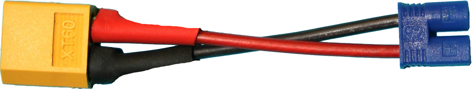 Adapterkabel XT60-Stecker auf EC2-St. |
1,5 mm², Silikon, 7 cm, lose 
- Made in Germany -