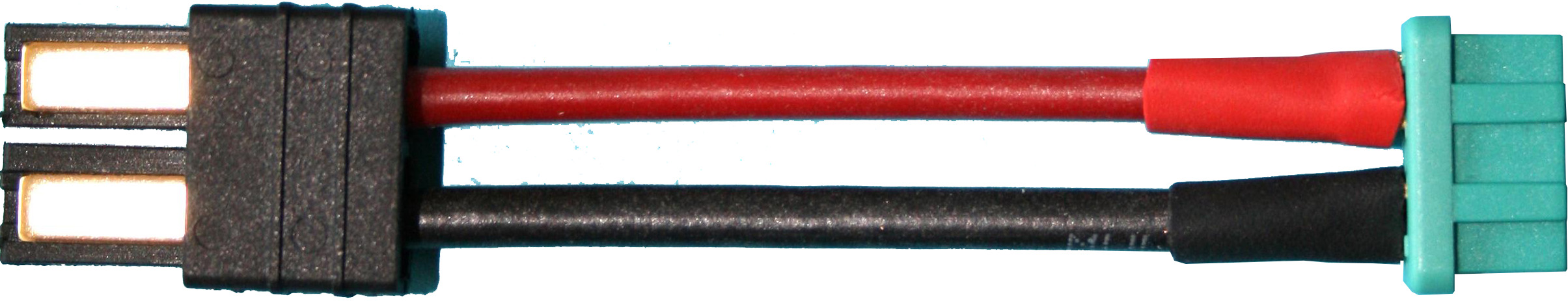 Adapterkabel TRX-Stecker | auf 
MPX-Doppelkontaktbuchse
2,5 mm², Silikon, 7 cm, lose 
- Made in Germany -