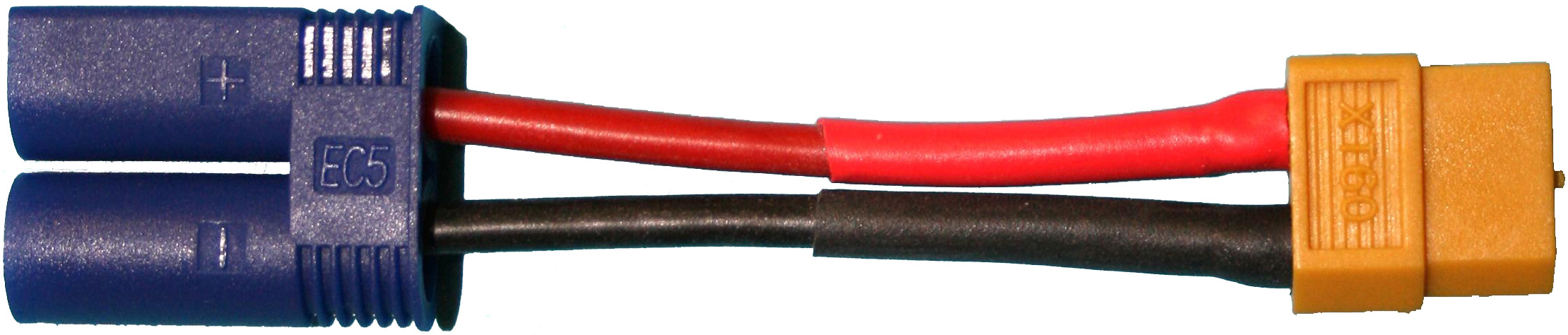 Adapterkabel EC5-Stecker auf XT60 | -Buchse
2,5 mm², Silikon, 7 cm, lose 
