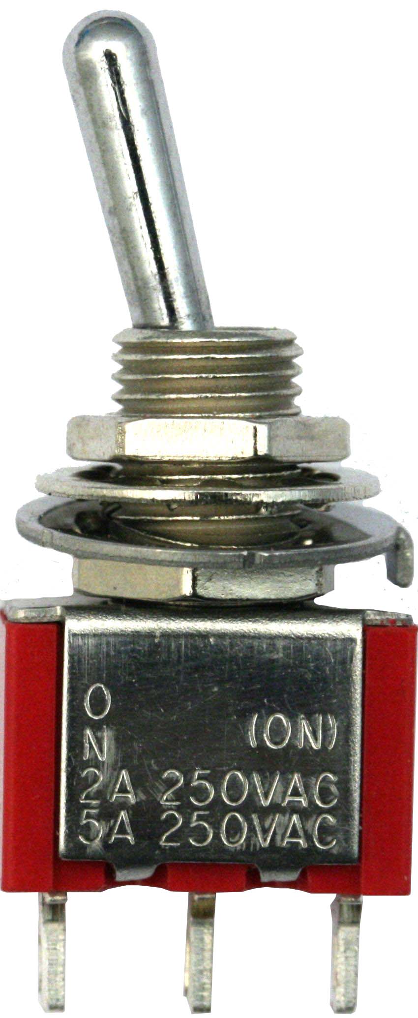 Miniatur Kippschalter 1 x UMT |
(1-poliger Umschalter tastend), 250 V / 2 A
Mindestbestellmenge: 10 Stück