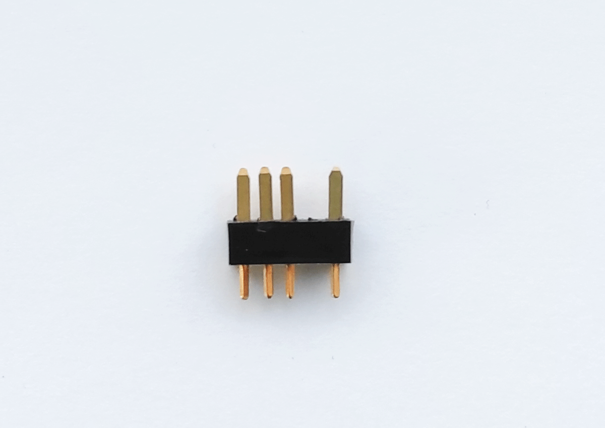 Stecker 4-polig, gerade, schwarz, Stiftpin | gold