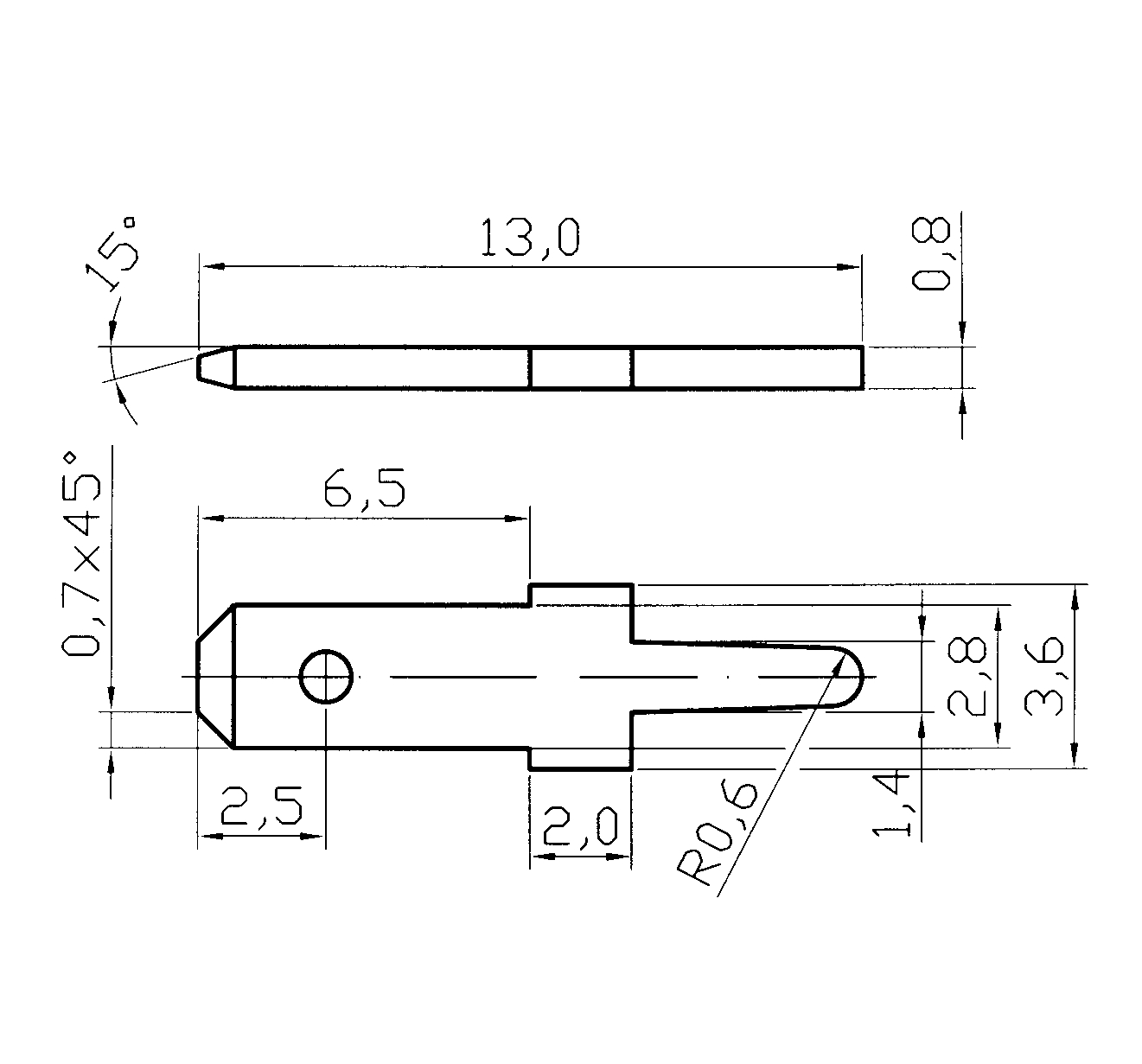 Flachsteckerkontakt 2,8 x 0,8 NiSn5 gerade |
1000 Stück, =A90101011408