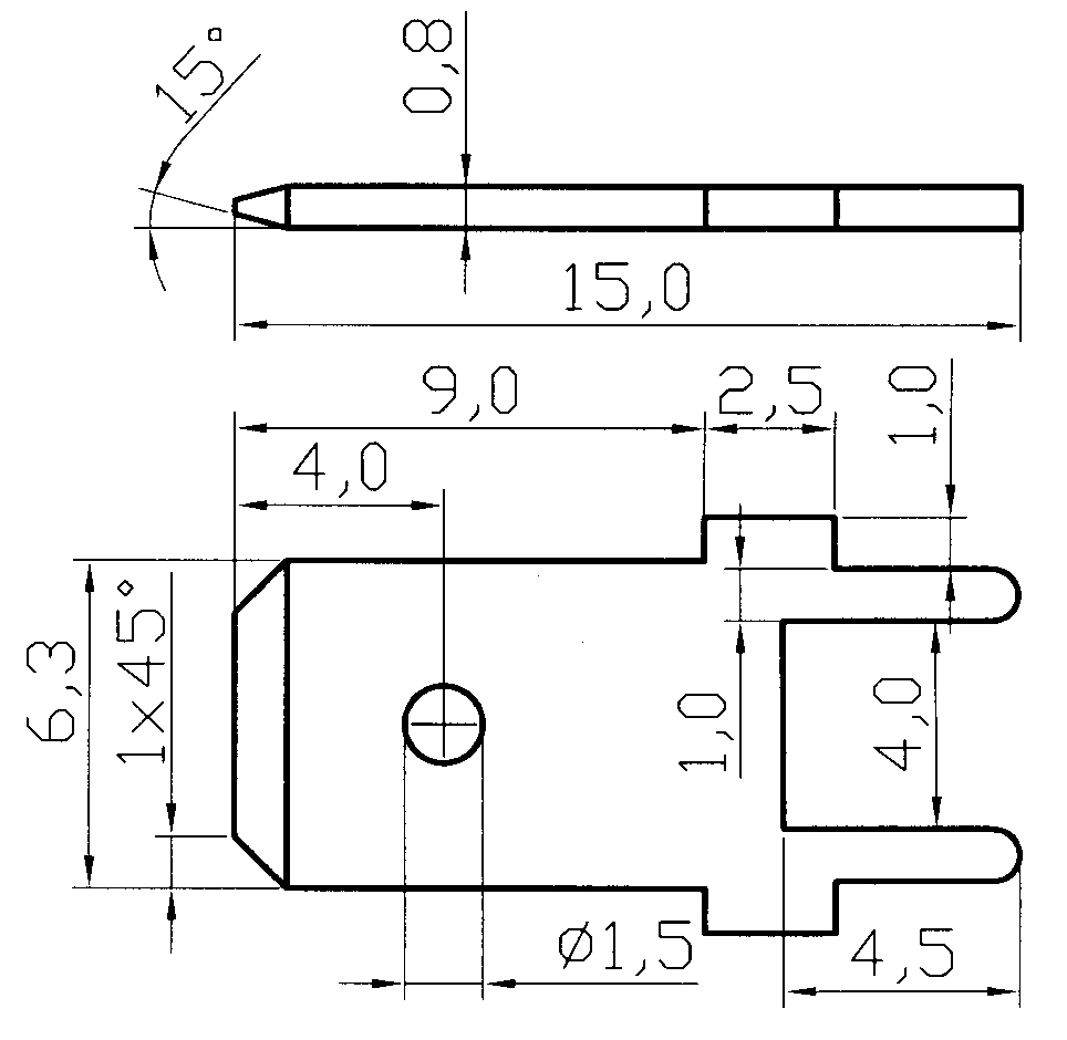 Flachsteckerkontakt 6,3x0,8 Ni2Sn5 gerade | 
1000 Stck.
alte Nr.: A901 0101 1409