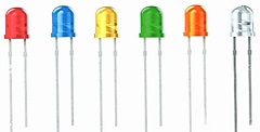 Modellbahn LEDs ohne Vorwiderstand |
5-mm-LED, 4-19 V, reinweiß-klar, rund 
monochrom, ca. 10.000 mcd,  
4 Stück im Beutel