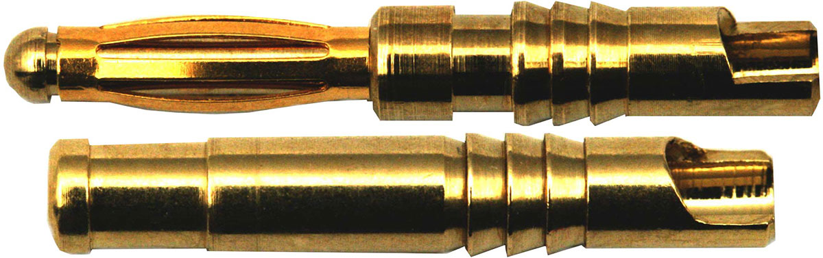 2,0 mm Goldverbinder |
Stecker+Buchse, 5 Paar im Beutel
PREMIUM - Made in Germany -
3 s: 30 A, 2 min: 20 A, 24 h: 10 A
max: 1,5 mm² (AWG16)