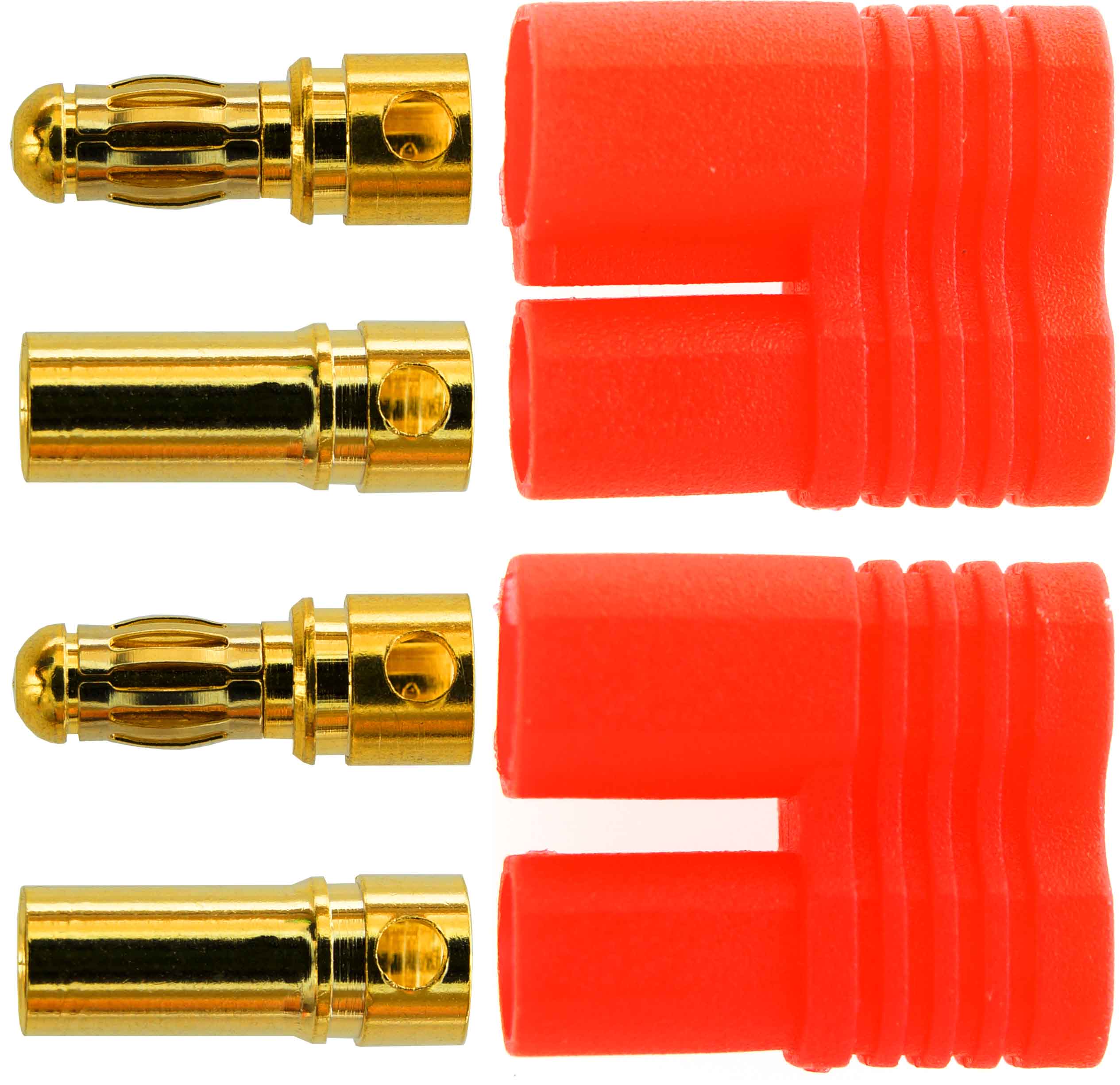 3,5 mm, 8-eckige Goldverbinder |
Stecker + Buchse, 10 Paar im Beutel
BASIC Qualität - Asien
3 s: 55 A, 2 min: 50 A, 24 h: 30 A
max: 4,0 mm² (AWG11), 
(Herstellerangabe)