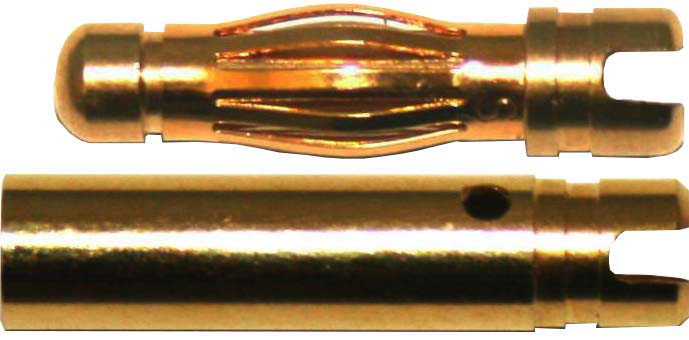 4,0 mm Goldverbinder, für Platinenmont. |
Auslaufartikel! 
Stecker + Buchse, 10 Paar im Beutel
PREMIUM - Made in Germany -
3 s: 80 A, 2 min: 70 A, 24 h: 36 A
max: 4,0 mm² (AWG11)