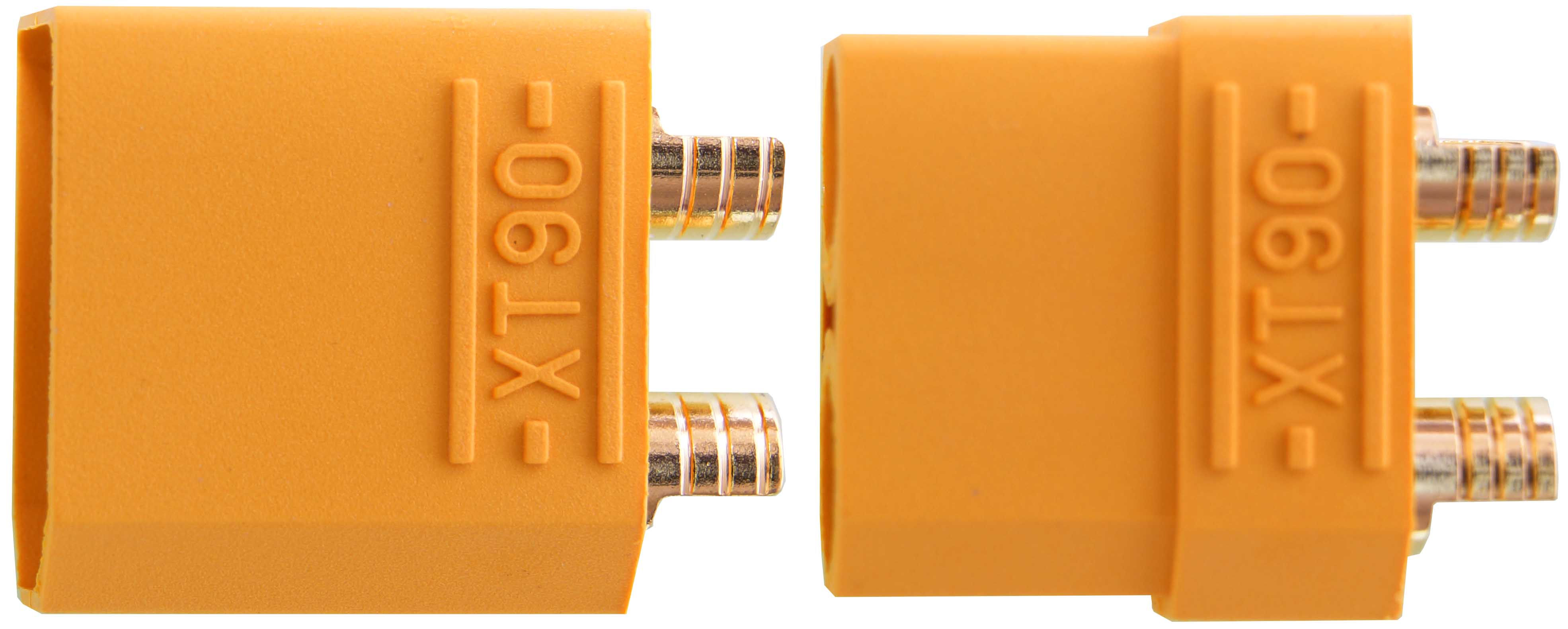 XT90, 4 mm, Goldverbinder |
Stecker + Buchse, 5 Paar im Beutel
BASIC Qualität - Asien
2 min: 90 A, max: 9 mm² (AWG8), 
(Herstellerangabe)