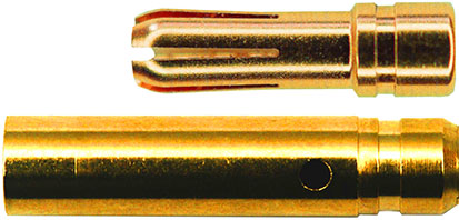 4,0 mm Goldverb., gehärtet + geschlitzt |
Stecker + Buchse, 5 Paar im Beutel
EXPERT - Made in Germany -
3 s: 90 A, 2 min: 80 A, 24 h: 40 A
max: 4,0 mm² (AWG11)
