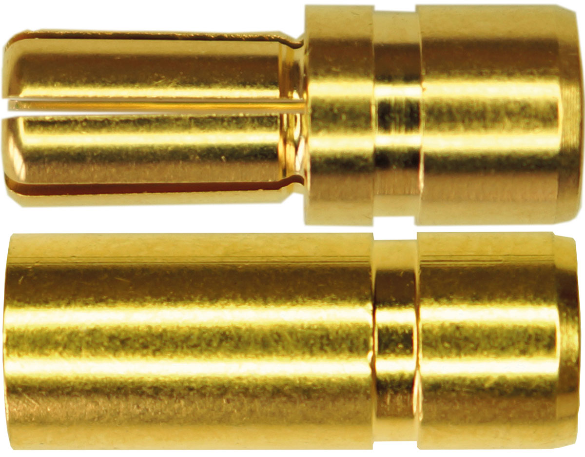 5,5 mm Goldverb., gehärtet + geschlitzt |
Stecker + Buchse, 10 Paar im Beutel
EXPERT - Made in Germany -
3 s: 180 A, 2 min: 120 A, 24 h: 60 A
max: 16,0 mm² (AWG6)