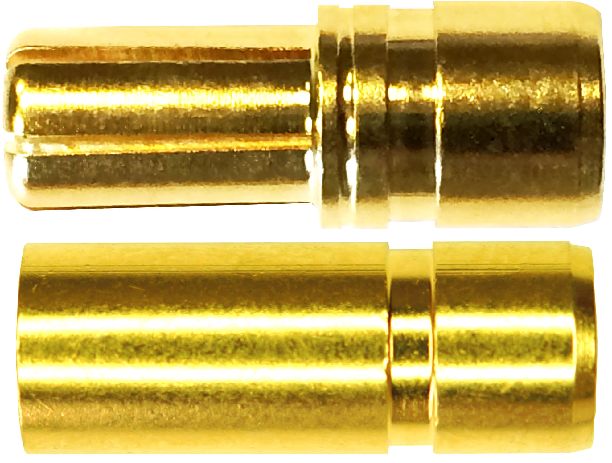 5,5 mm Goldverbinder, geschlitzt |
Auslaufartikel!
Stecker + Buchse, 1 Paar im Beutel
PREMIUM - Made in Germany -
3 s: 180 A, 2 min: 120 A, 24 h: 60 A
max: 16,0 mm² (AWG6)