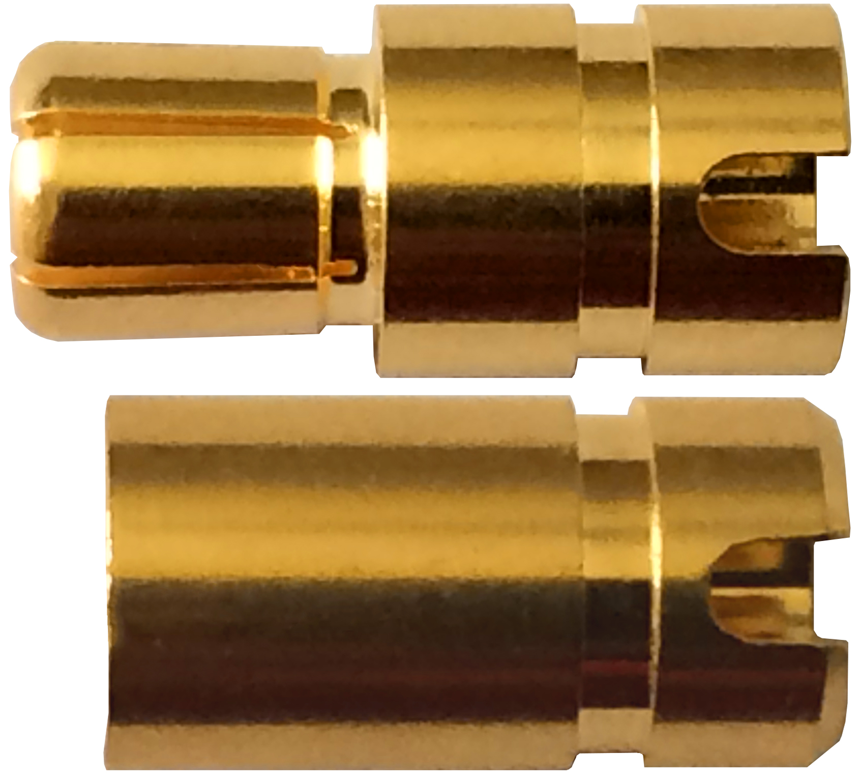 6,0 mm Goldverb., gehärtet + geschlitzt |
Stecker + Buchse, 10 Paar im Beutel
EXPERT - Made in Germany -
3 s: 300 A, 2 min: 280 A, 24 h: 80 A
max: 16,0 mm² (AWG6)