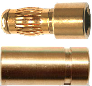 8,0 mm Goldverbinder | 
Auslaufartikel!
Stecker + Buchse, 1 Paar im Beutel
PREMIUM - Made in Germany -
3 s: 200 A, 2 min: 140 A, 24 h: 80 A
max: 44,0 mm² (AWG1)
